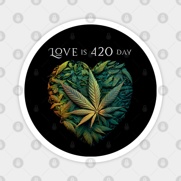 Love is 420 Day: Stay Trippy Hippie on a Dark Background Magnet by Puff Sumo